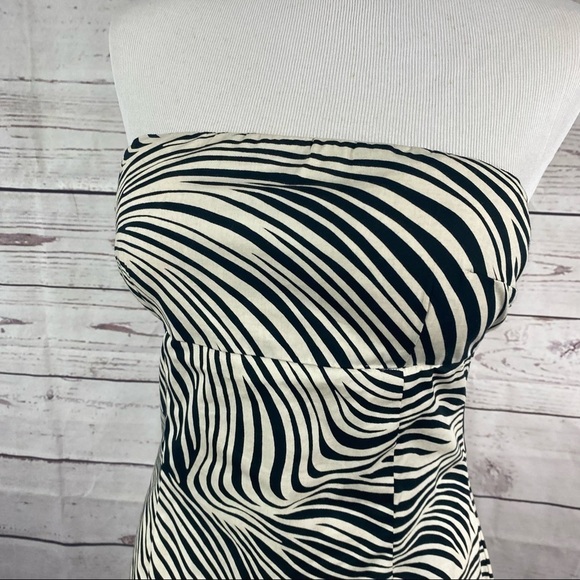 LYRIQUE strapless summer half open back summer mini cone dress Sz 10 - Picture 2 of 8